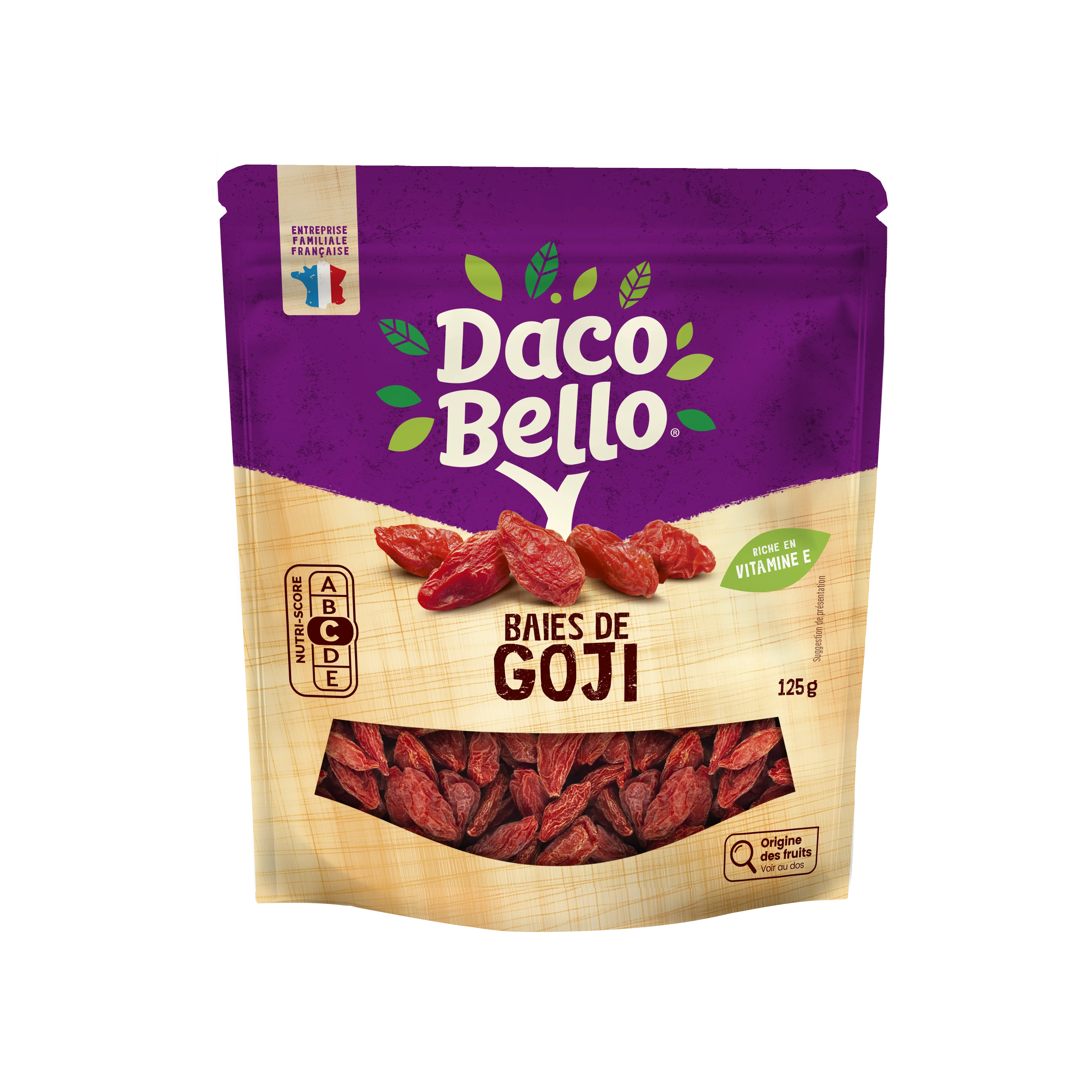 daco-bello-baie-de-goji-125g-fruits-secs-sucr-s image 1
