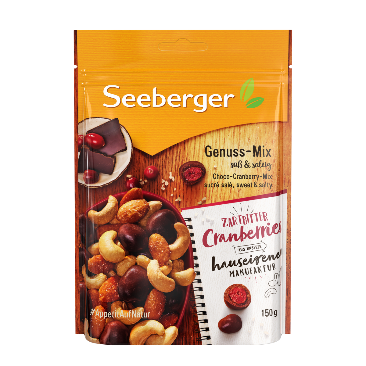 seeberger-choco-cranberry-mix-m-lange-sucr-sal-noix-et-fruits image 1