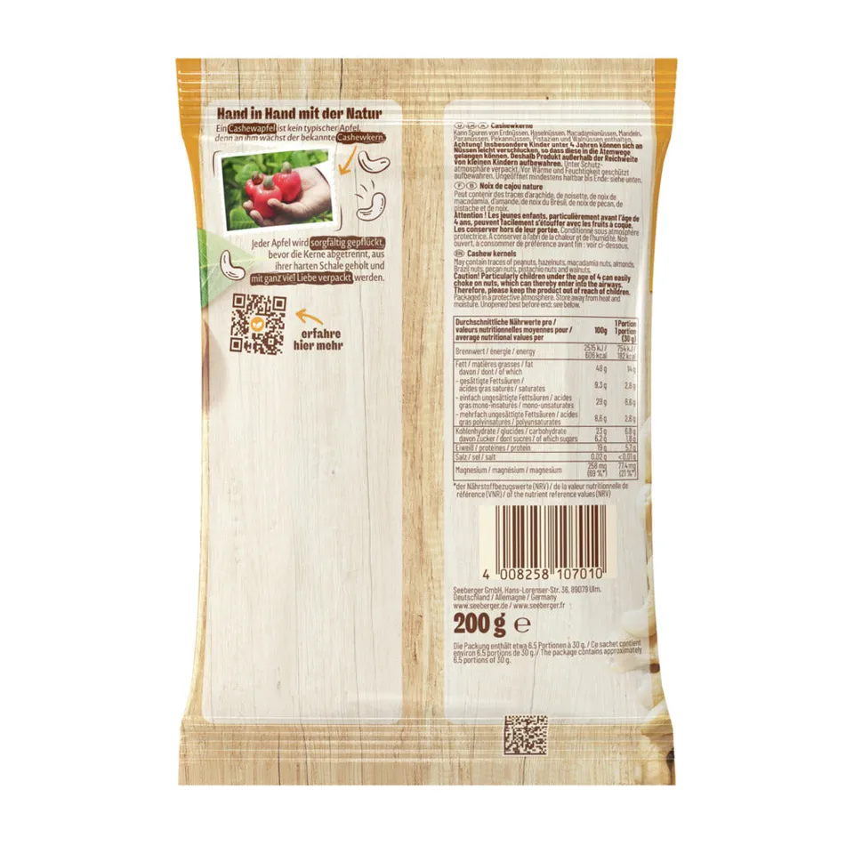 seeberger-noix-de-cajou-multipack-5-x-200-g-magn-sium image 1