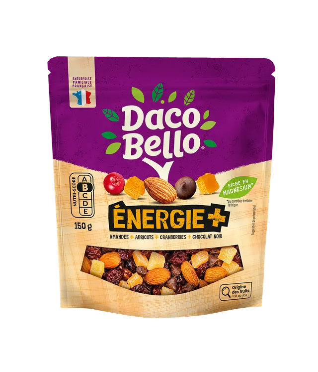 daco-bello-nergie-150g-amandes-abricots-cranberries-chocolat-noir image 1