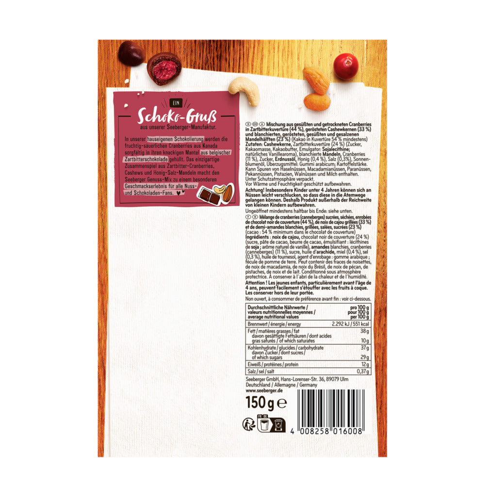 seeberger-genuss-mix-multipack-m-lange-fruits-secs-cranberries-chocolat-6-x-150- image 2
