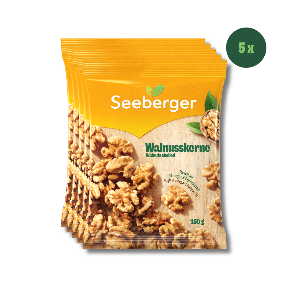 seeberger-noix-de-grenoble-multipack-cerneaux-5-x-150-g-nature-omega-3 image 1